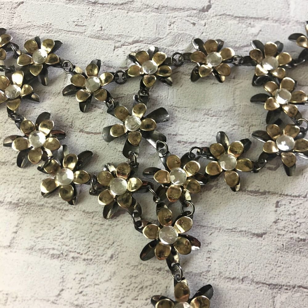 Boho Multi Color Metal Flower Y Necklace - Picture 2 of 5